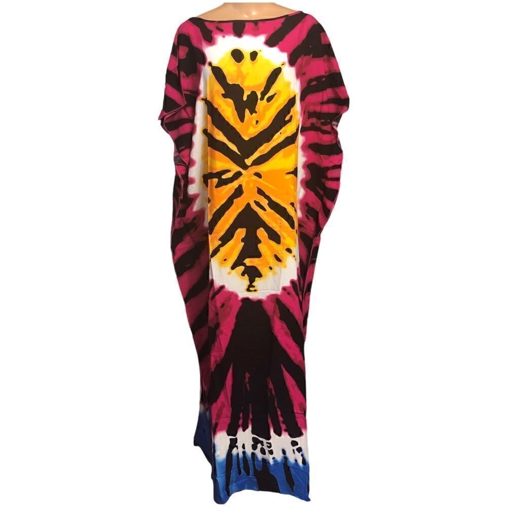 Ethnic Print Kaftan Maxi Dress